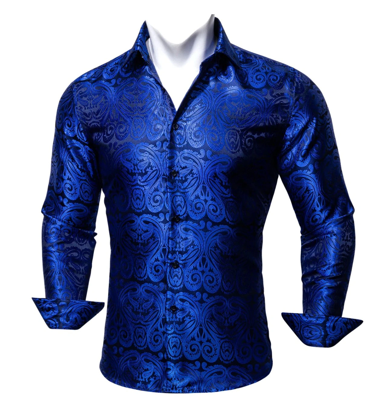 Simon Von Camicia di Seta Blu Paisley Elegante e Raffinata Un'esplosione di Stile Made in Italy